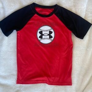 Under Armour Boy’s Red and Black Baseball Tee